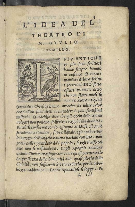 Camillo G. La idea del theatro dell'eccellentiss. - Vinegia, 1550. (дать ссылку на НЭБ: https://kp.rusneb.ru/item/material/la-idea-del-theatro-dell-eccellentiss-m-giulio-camillo). Из фондов РГБИ.